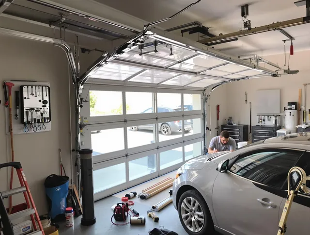 Garage door noise reduction service by New Franklin Garage Door Repair in New Franklin