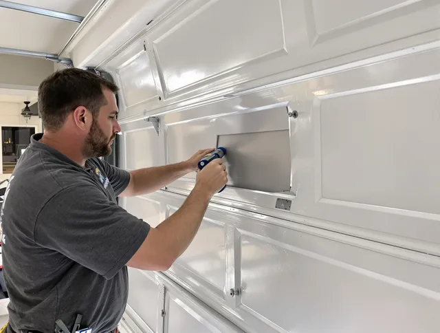 Garage door panel repair by New Franklin Garage Door Repair in New Franklin